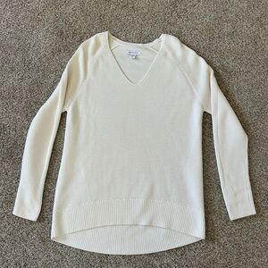 Women's Cream V-Neck Sweater